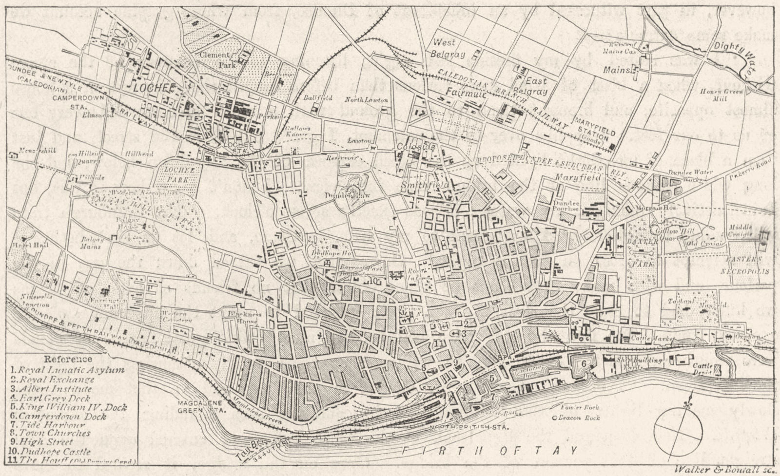SCOTLAND. Dundee, sketch map 1898 old antique vintage plan chart